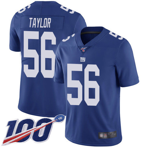 Nike Giants #56 Lawrence Taylor Royal Blue Team Color Men’s Stitched NFL 100th Season Vapor Limited Jersey
