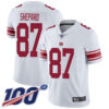 Nike Giants #87 Sterling Shepard White Men’s Stitched NFL 100th Season Vapor Limited Jersey