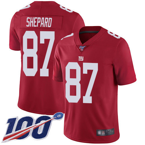 Nike Giants #87 Sterling Shepard Red Men’s Stitched NFL Limited Inverted Legend 100th Season Jersey
