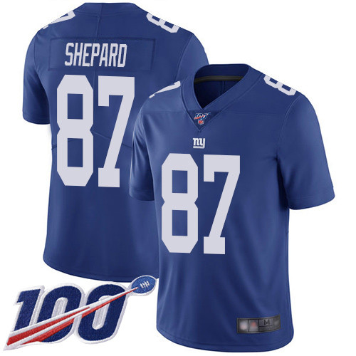 Nike Giants #87 Sterling Shepard Royal Blue Team Color Men’s Stitched NFL 100th Season Vapor Limited Jersey