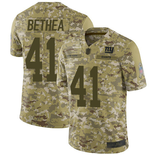 Giants #41 Antoine Bethea Camo Men’s Stitched Football Limited 2018 Salute To Service Jersey