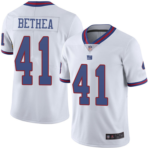 Giants #41 Antoine Bethea White Men’s Stitched Football Limited Rush Jersey