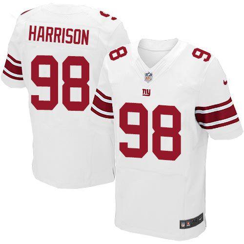 Nike New York Giants #98 Damon Harrison White Men’s Stitched NFL Elite Jersey