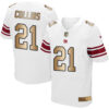 Nike Giants #21 Landon Collins White Men’s Stitched NFL Elite Gold Jersey