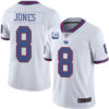Men’s New York Giants 2022 #8 Daniel Jones White With 3-star C Patch Stitched NFL Jersey
