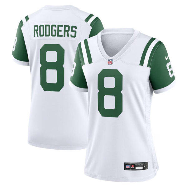 New York Jets #8 Aaron Rodgers Classic Alternate Game Jersey – White