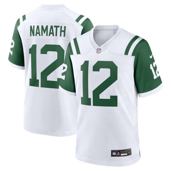 New York Jets #12 Joe Namath Classic Alternate Retired Player Game Jersey – White 1