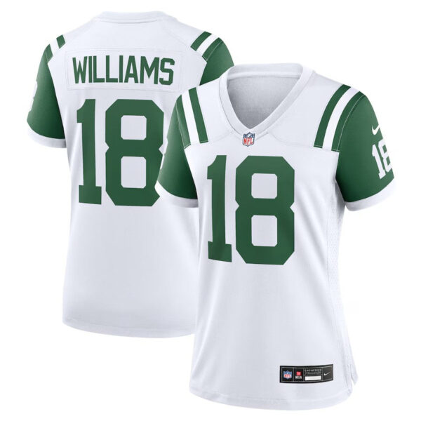 New York Jets #18 Mike Williams Classic Alternate Player Game Jersey – White