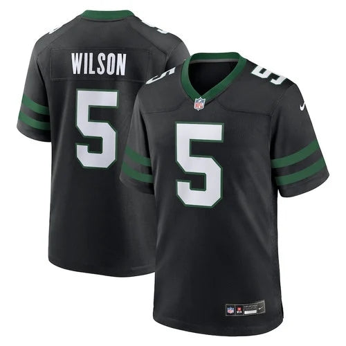 New York Jets #5 Garrett Wilson Alternate Game Men Jersey – Legacy Black 1
