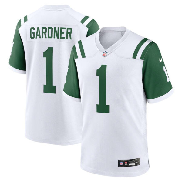 New York Jets #1 Ahmad Sauce Gardner Classic Alternate Game Jersey – White 3