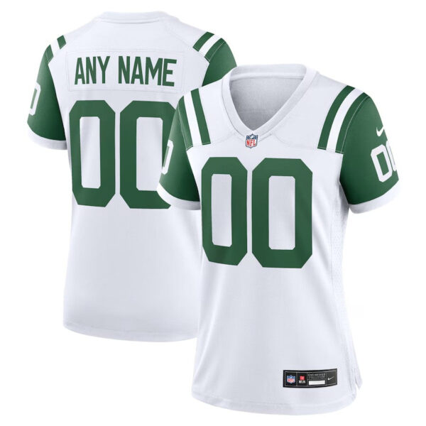 New York Jets Nike Classic Alternate Custom Replica Jersey – White
