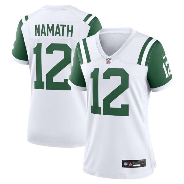 New York Jets #12 Joe Namath Classic Alternate Retired Player Game Jersey – White