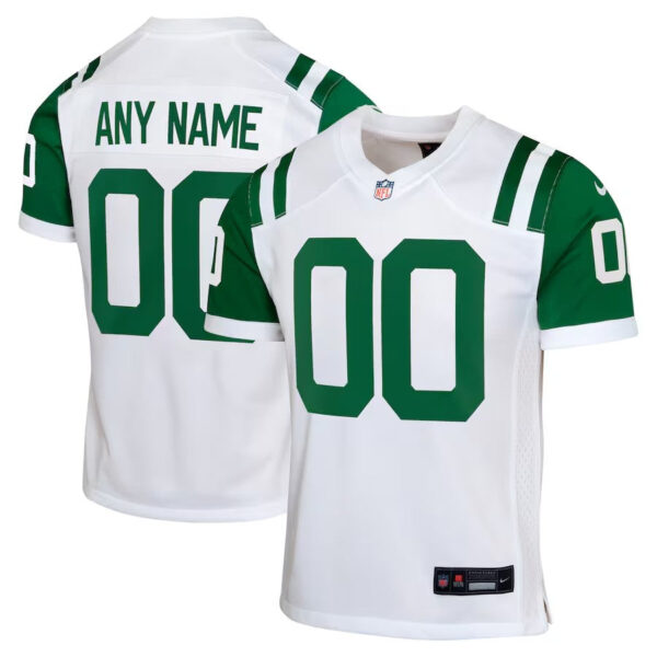 New York Jets Classic Alternate Custom Replica Jersey – White