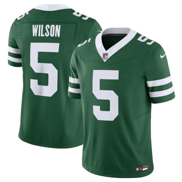 New York Jets #5 Garrett Wilson Green 2024 FUSE Vapor Limited Stitched Jersey