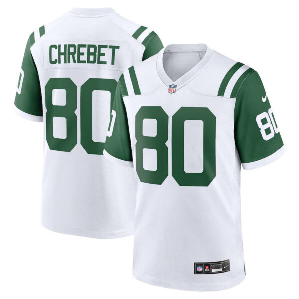 New York Jets #80 Wayne Chrebet Classic Alternate Retired Player Game Jersey – White 1