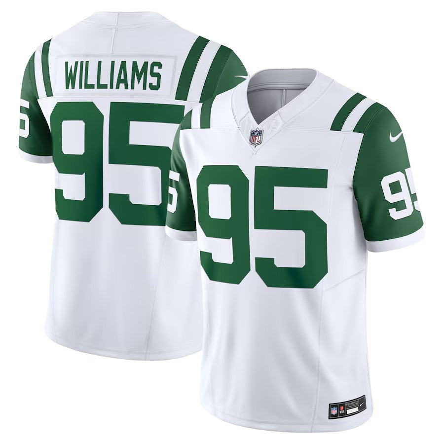 New York Jets #95 Quinnen Williams Classic Alternate Vapor FUSE Limited Jersey – White 3