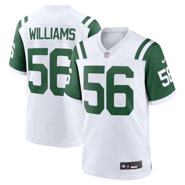New York Jets #56 Quincy Williams Classic Alternate Player Game Jersey – White 1