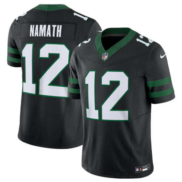 New York Jets #12 Joe Namath Black 2024 FUSE Vapor Limited Stitched Jersey