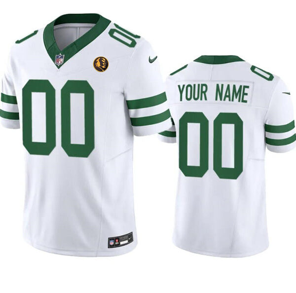 New York Jets Active Player Custom White 2023 FUSE Throwback With John Jersey