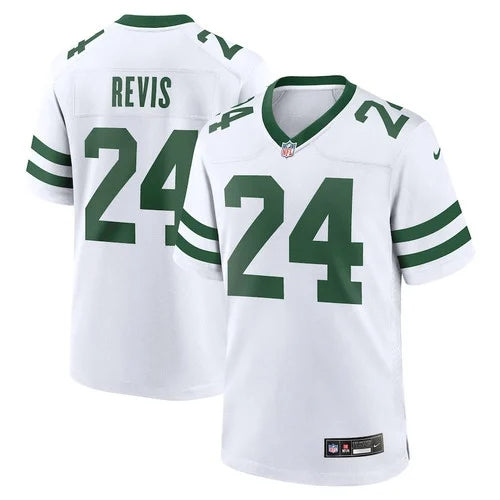 New York Jets #24 Darrelle Revis Game Jersey – Men, Legacy White 1