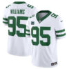 New York Jets #95 Quinnen Williams White 2024 FUSE With 2 Star C Patch Jersey