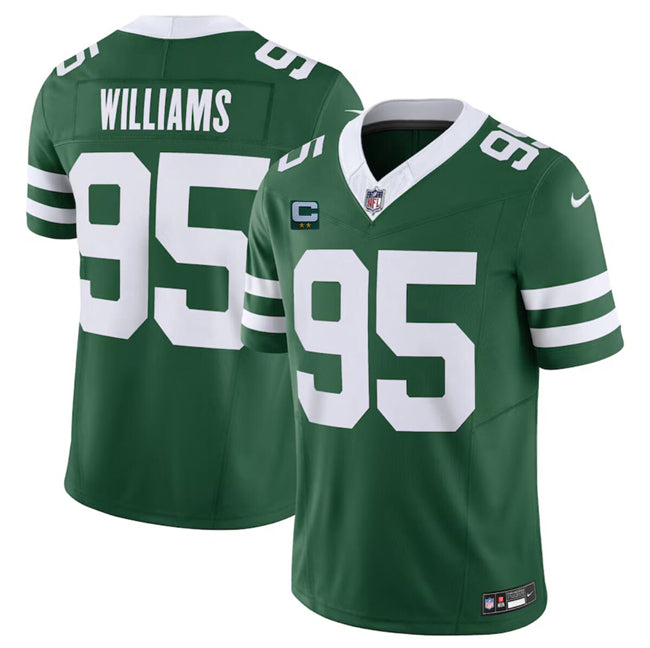 New York Jets #95 Quinnen Williams Green 2024 FUSE With 2 Star C Patch Jersey