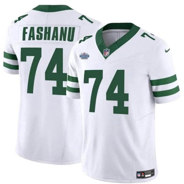 New York Jets #74 Olu Fashanu White 2024 FUSE With Draft Patch Vapor Limited Jersey
