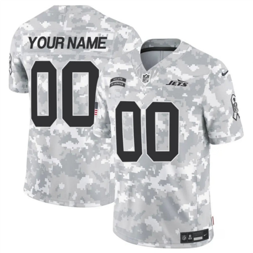 New York Jets Active Player Custom 2024 FUSE Arctic Camo Salute To Service Limited Football Stitched Jersey