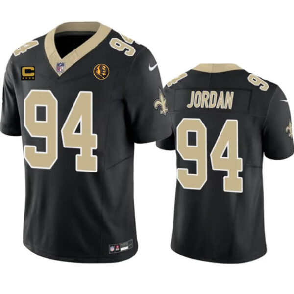 New Orleans Saints #94 Cameron Jordan Black 2023 FUSE With 4-Star C Patch And Jersey