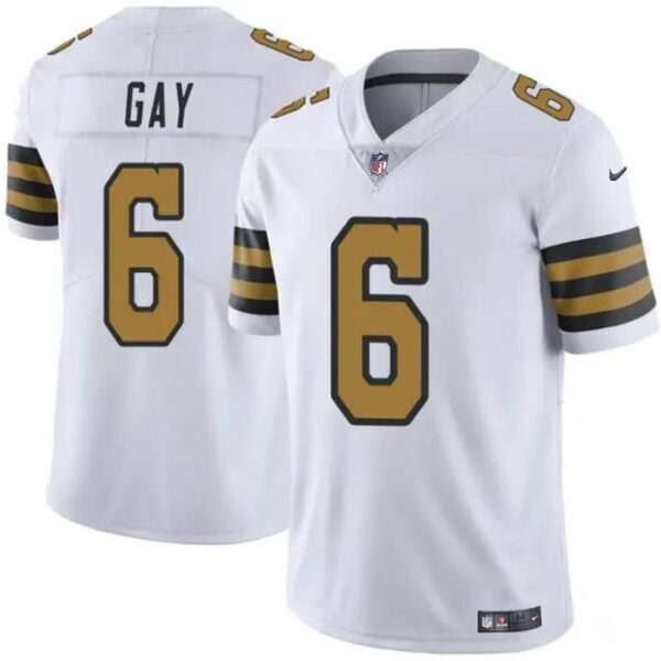 New Orleans Saints #6 Willie Gay White Color Rush Limited Football Jersey Jersey