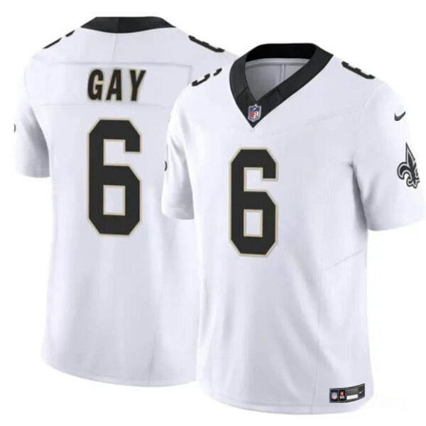 New Orleans Saints #6 Willie Gay White 2023 FUSE Vapor Limited Jersey