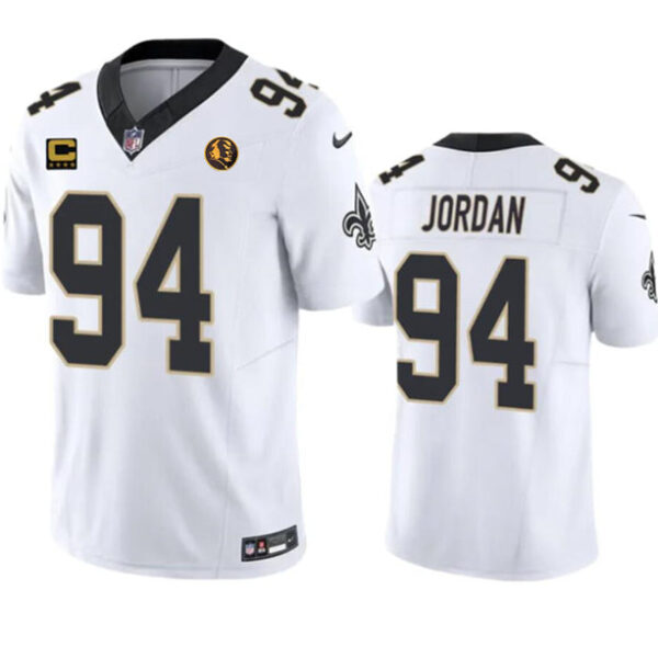 New Orleans Saints #94 Cameron Jordan White 2023 FUSE With 4-Star C Patch And Jersey