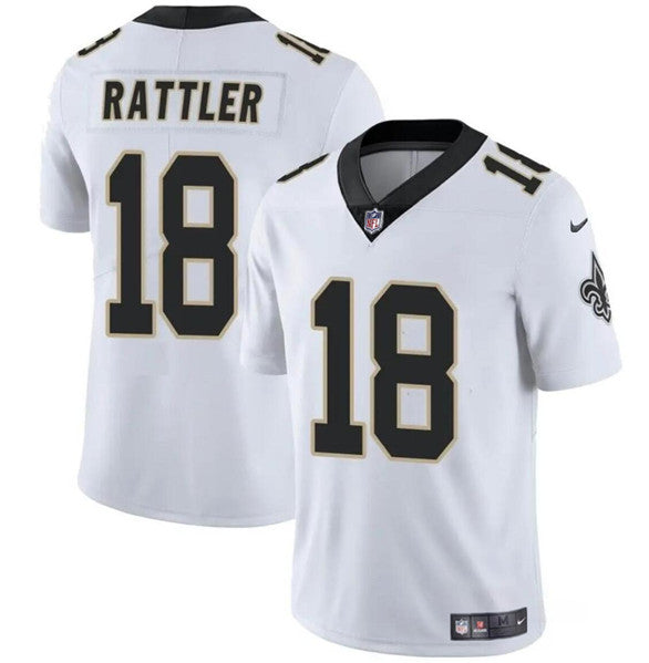 New Orleans Saints #18 Spencer Rattler White Vapor Limited Football Jersey