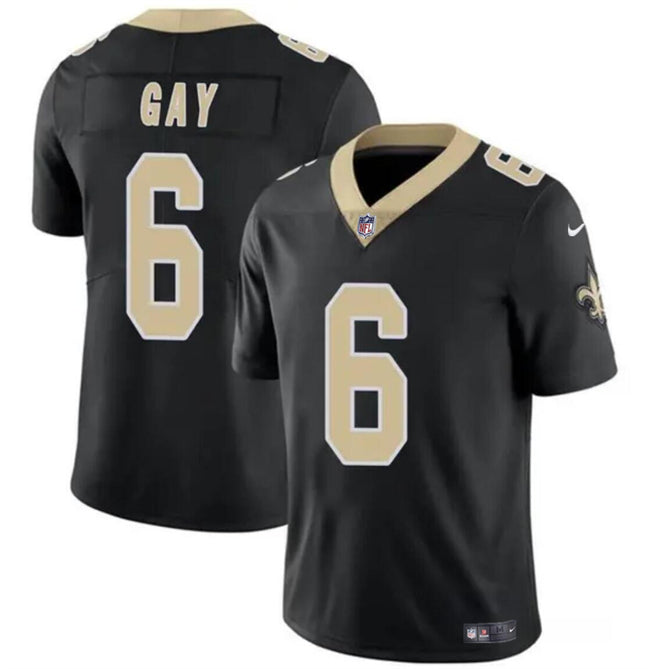 New Orleans Saints #6 Willie Gay Black Vapor Limited Football Stitched Jersey