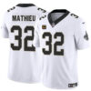New Orleans Saints #32 Tyrann Mathieu White 2024 FUSE With 4 Star C Patch Jersey