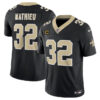 New Orleans Saints #32 Tyrann Mathieu Black 2024 FUSE With 4 Star C Patch Jersey