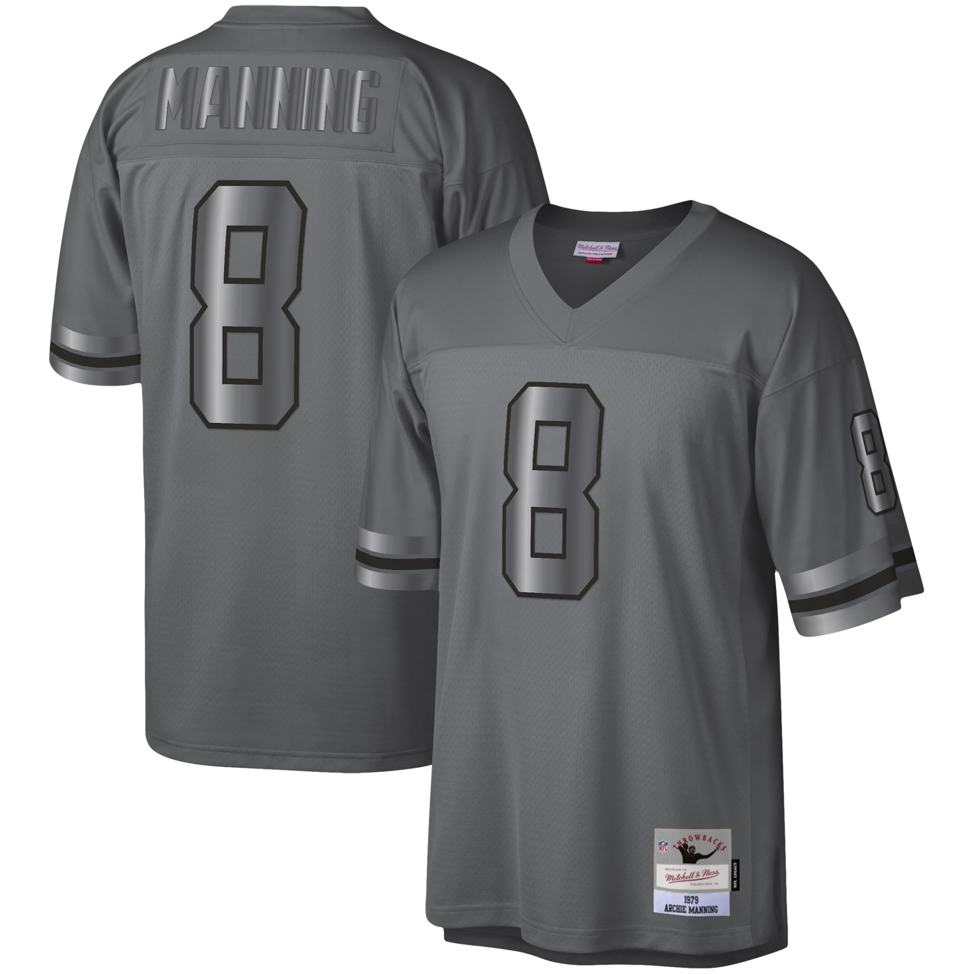 Archie Manning New Orleans Saints Mitchell Ness 1979 Retired Player Metal Legacy Jersey Charcoal