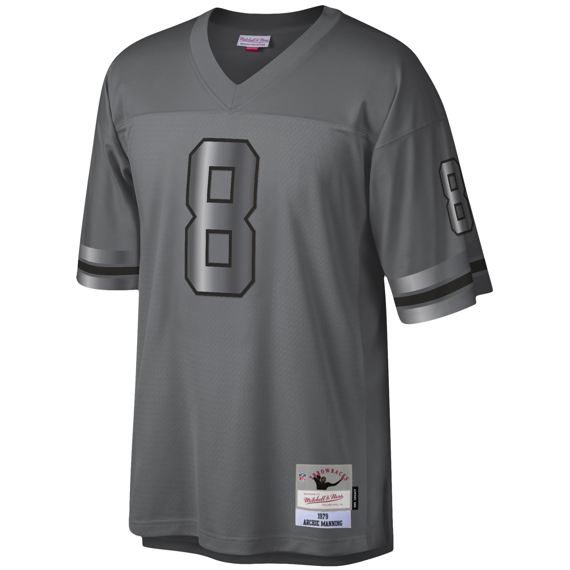 Archie Manning New Orleans Saints Mitchell Ness 1979 Retired Player Metal Legacy Jersey Charcoal - Image 2