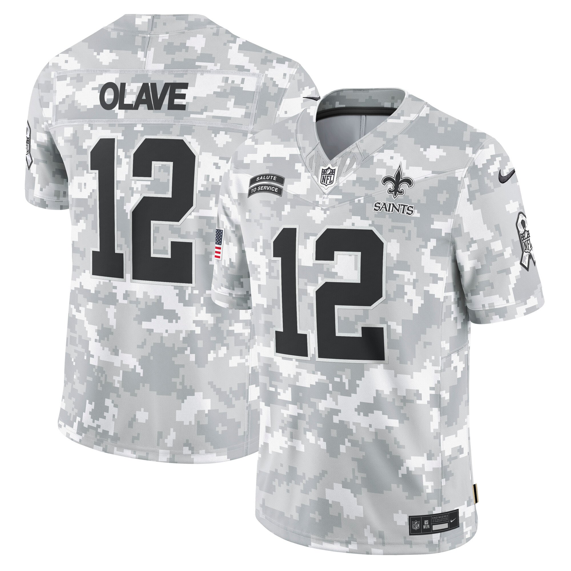 Chris Olave New Orleans Saints Nike 2024 Salute To Service Limited Jersey Arctic Camo