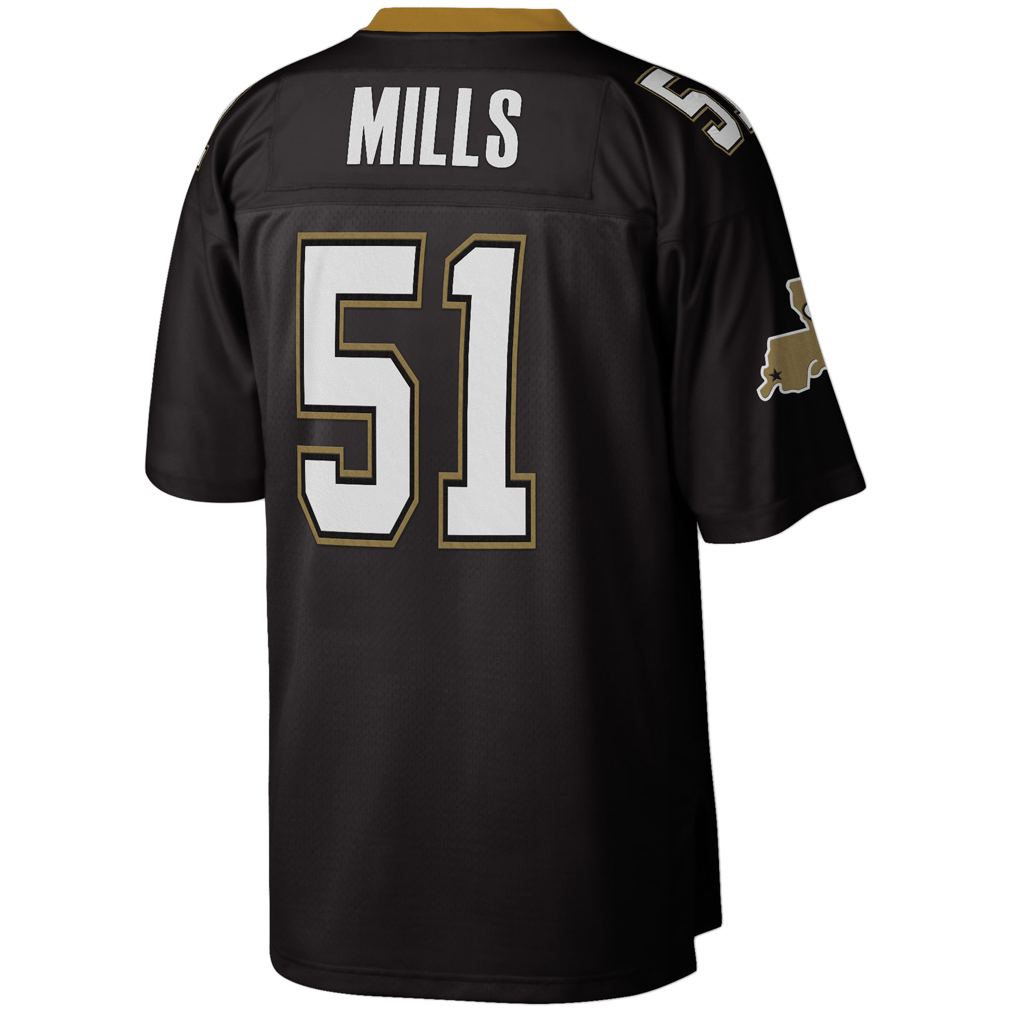 Sam Mills New Orleans Saints Mitchell Ness Legacy Replica Jersey Black - Image 3