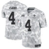 New Orleans Saints #4 Derek Carr 2024 FUSE Arctic Camo Salute To Service Limited Football Stitched Jersey