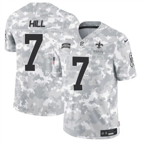 New Orleans Saints #7 Taysom Hill 2024 FUSE Arctic Camo Salute To Service Limited Football Stitched Jersey