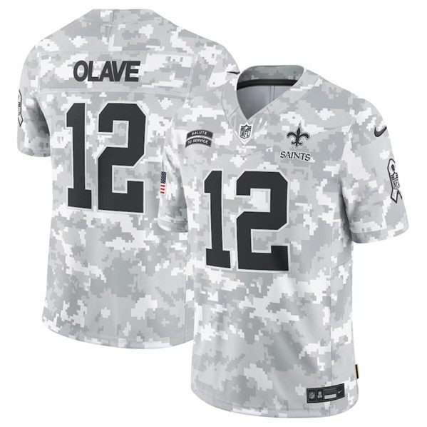 New Orleans Saints #12 Chris Olave Arctic Camo 2024 FUSE Salute To Service Limited Football Stitched Jersey