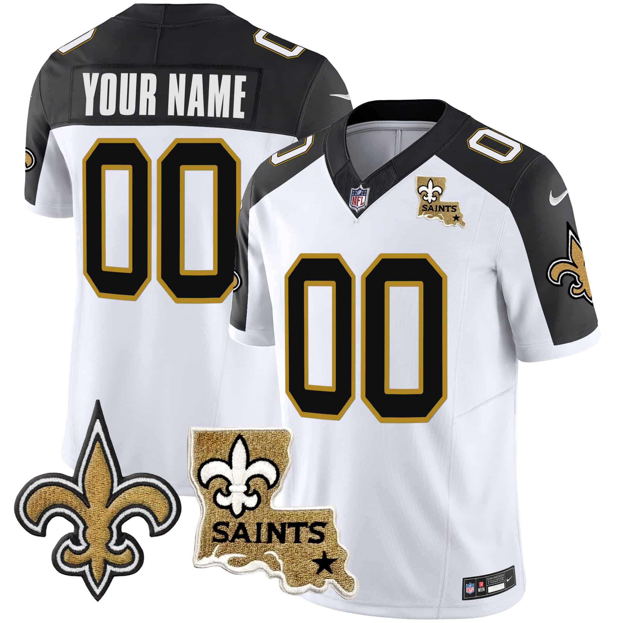 Saints 1987 Legacy Vapor Custom Jersey V2 – All Stitched – Youth – Inverted