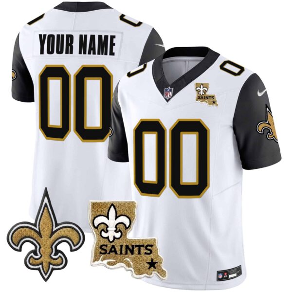 Saints 1987 Legacy Vapor Custom Jersey V2 – All Stitched – Youth – Black Sleeves