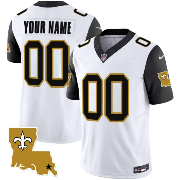Saints 1987 Legacy Vapor Custom Jersey – All Stitched – Youth – Black Sleeves