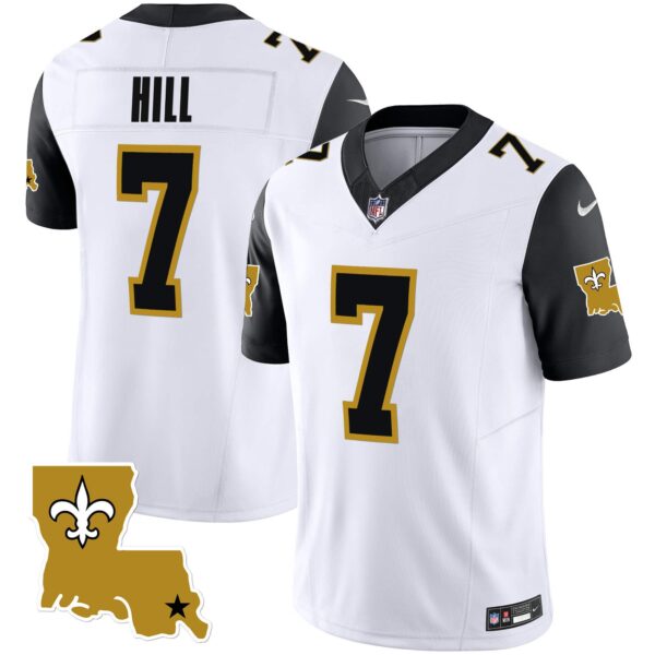 Youth’s Saints 1987 Legacy Vapor Jersey – All Stitched – Black Sleeves – Taysom Hill