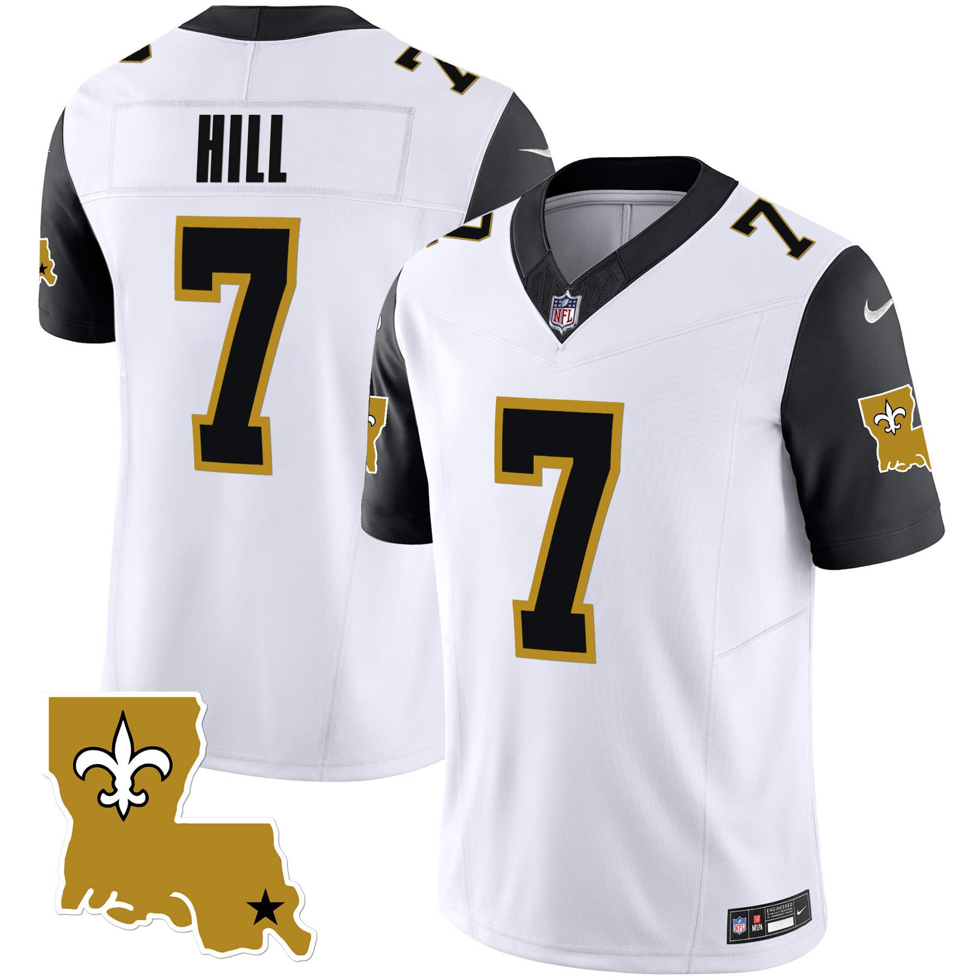 Youth’s Saints 1987 Legacy Vapor Jersey – All Stitched – Black Sleeves – Taysom Hill