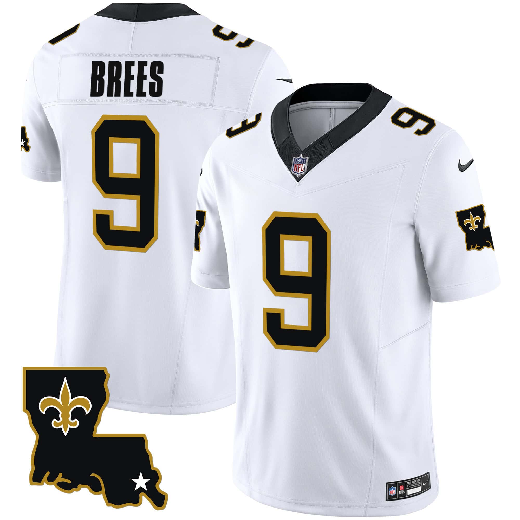 Youth’s Saints 1987 Legacy Vapor Jersey – All Stitched – White – Drew Brees