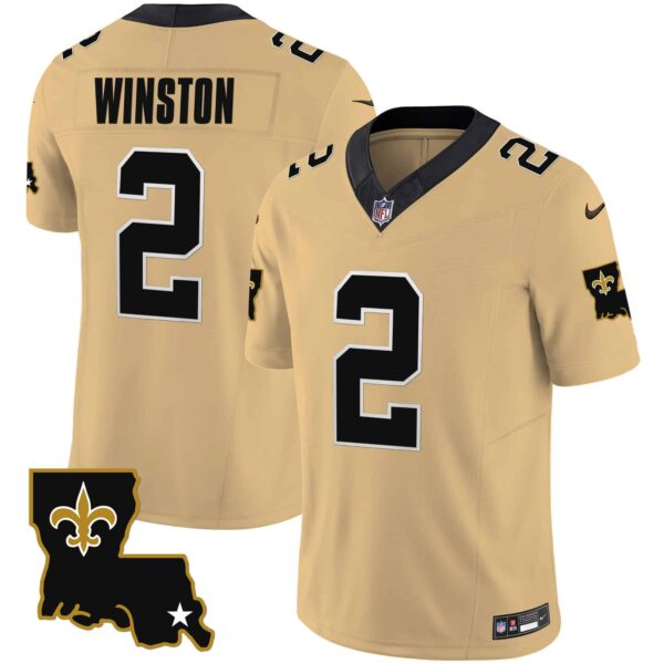 Youth’s Saints 1987 Legacy Vapor Jersey – All Stitched – Gold – Jameis Winston